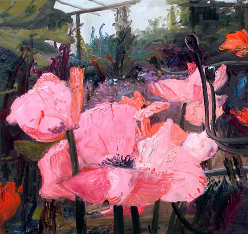 John Hartman: Pink Poppies and Trellis, 2007